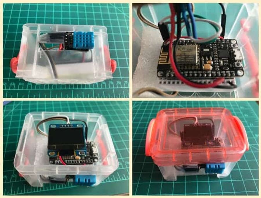 Imagem Páginas/03. Blog/Artigos/Estação Meteorológica doméstica com NODEMCU e OLED///4-estágios-funcionando